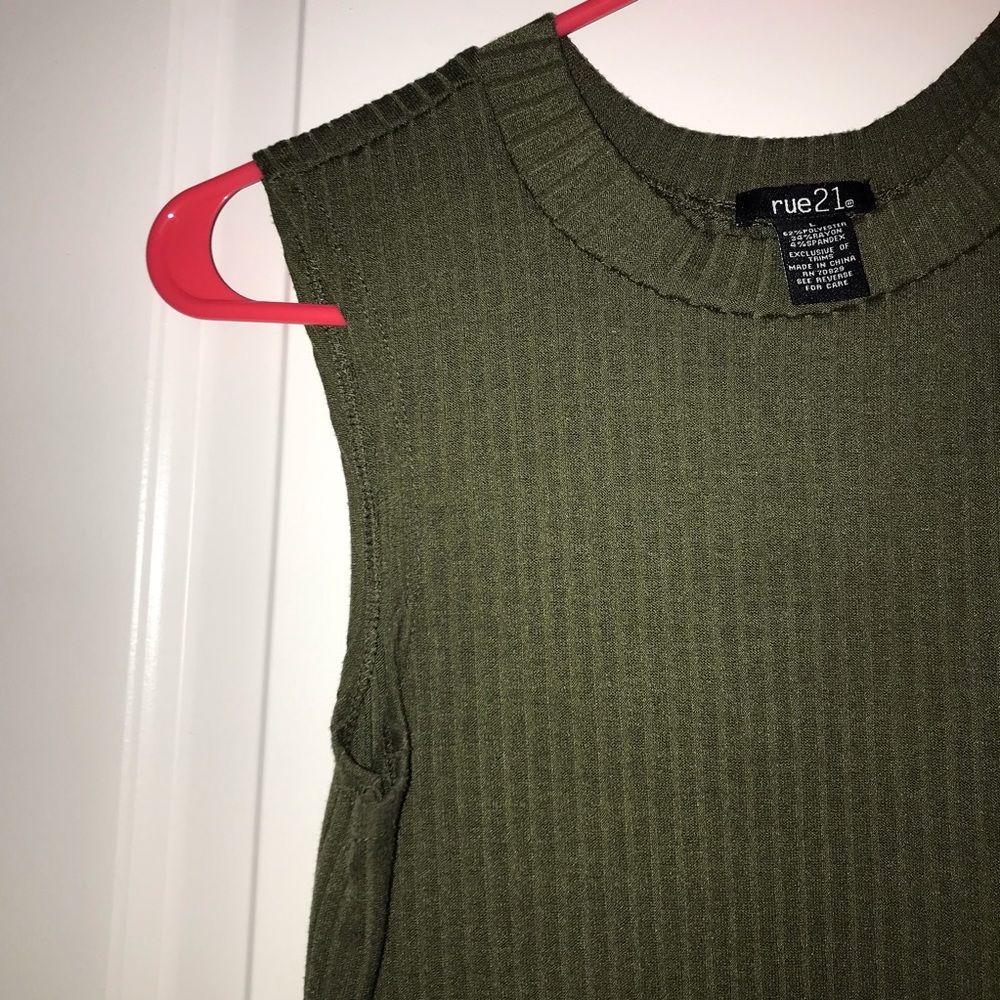 Soft Olive Green Tank Top - Picture 2 of 3